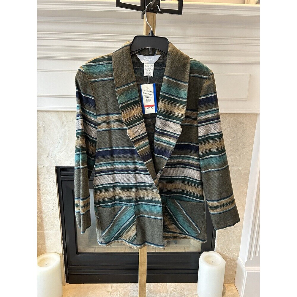 Blair Boho Striped Wool Blend Blazer Sport Coat Jacket 12A Southwestern Blanket